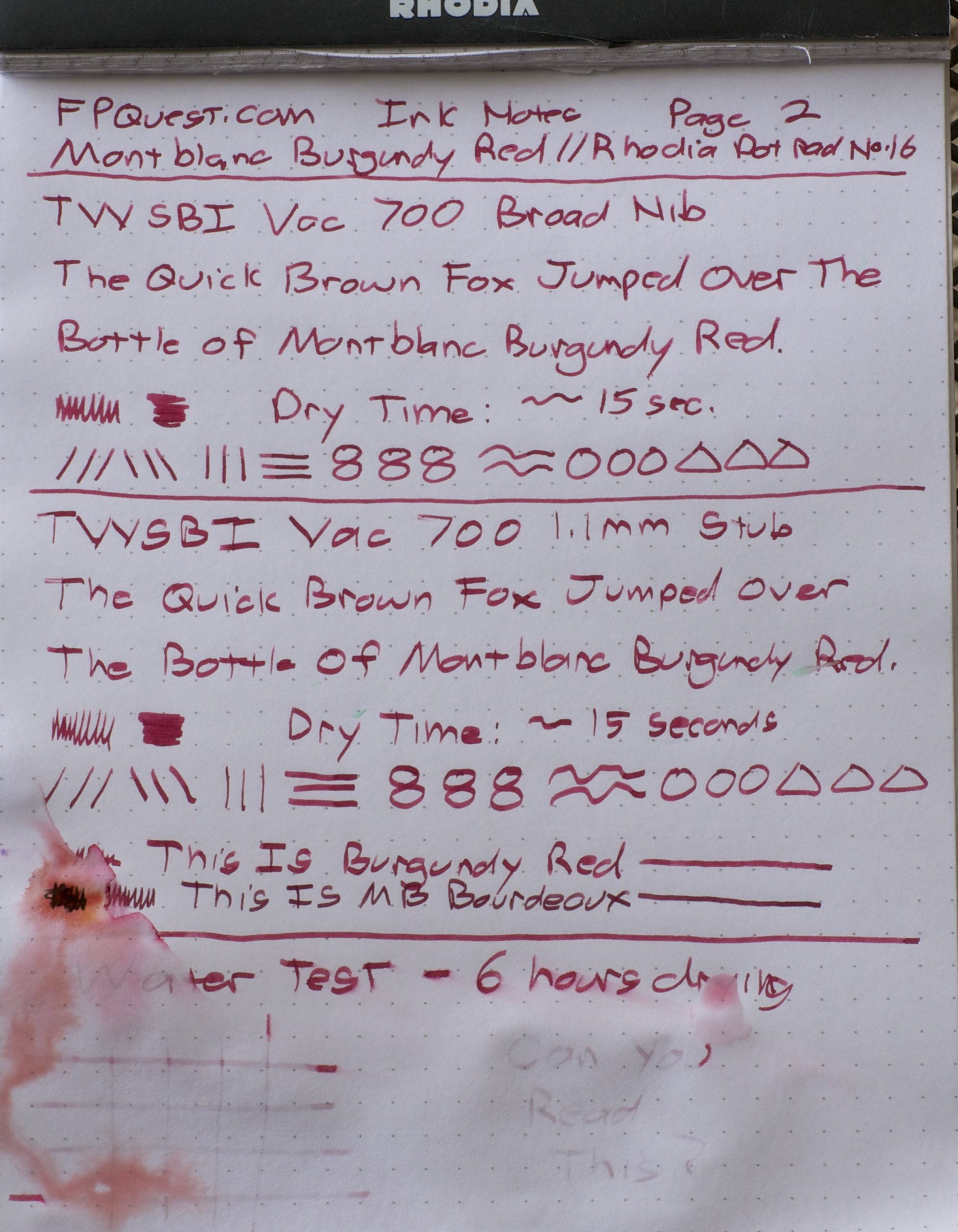 Montblanc Burgundy Red writing samples - page 2