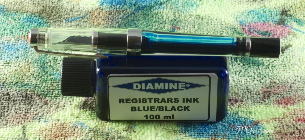 Diamine Registrar's ink bottle and pen