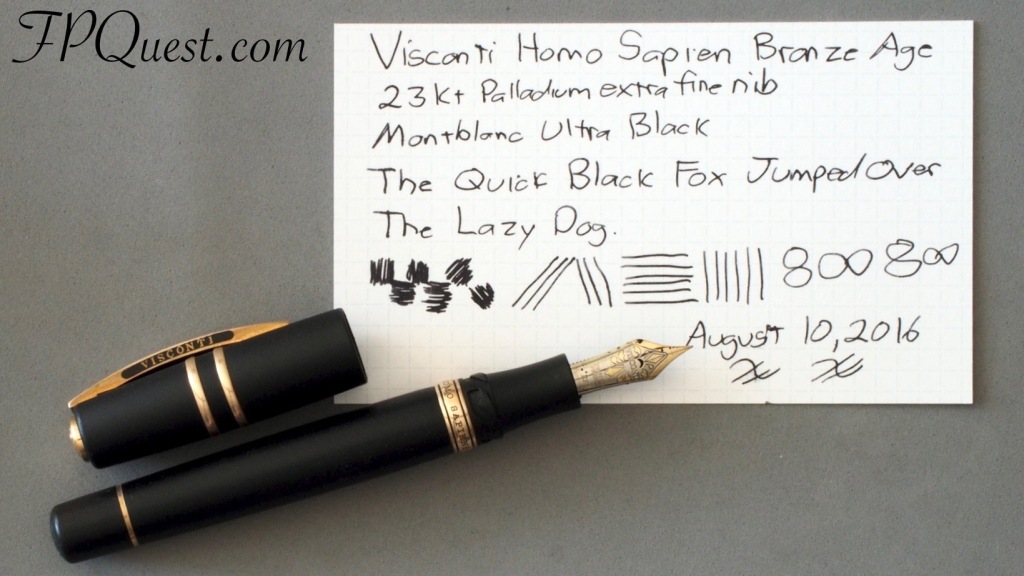 Visconti Homo Sapien Bronze Age with Montblanc Ultra Black Writing Sample